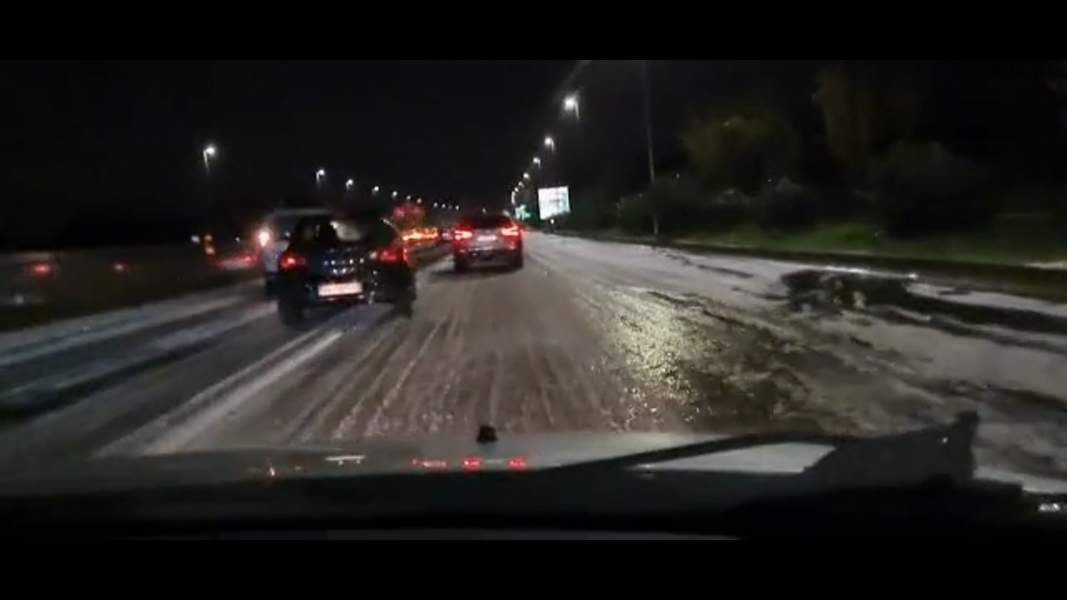 Catania: pioggia e strade ghiacciate